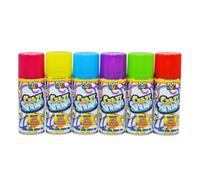 6 x Assorted Crazy Silly String Spray - 51ml | Fun Party Spray for Celebrations, Weddings, Birthdays & Festivals - 6 Silly String Spray Cans