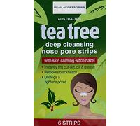6 x Australian Tea Tree Deep Cleansing Nose Pore Strips | Blackhead Remover Deep Cleansing Pore Strips For Nose | Nose Strips for Blackhead Remover Clear and Unclogged Pores 6 STRIPS