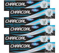 6 x Beauty Formulas Active Charcoal Toothpaste - Freshens Breath - 125ml