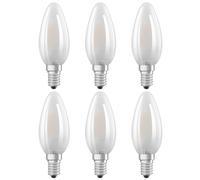6 x Bellalux LED Filament Bulbs Candles 4W = 40W E14 Matte 470lm Warm White [EEK: E]