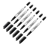 6 x Black SHARPIE TWIN TIP Permanent Marker pens Fine/Ultra Fine