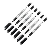 6 x Black SHARPIE TWIN TIP Permanent Marker pens Fine/Ultra Fine