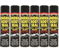 6 X Black Underbody Seal With Waxoyl 600 Ml Hammerite Protection By