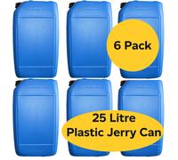 6 x Blue 25 Litre Plastic Jerry Can with T/E Cap for camping, caravanning and industrial