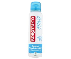 6 x Borotalco, blue active spray deodorant, formula without alcohol and talc, with anti-odour molecules, 48 hours of effectiveness, fragrance of 150 ml sea salt + Italian gourmet polpa 400 g