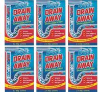6 x Boxes Of Duzzit Drain Away - 2 x 40g Sachets Sink Drain Unblocker