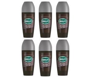 6 x Brut MUSK Men's LIMITED EDITION Anti-Perspirant Deodorant roll on 50ml