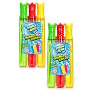 6 x Bubble Sticks 60ml Each - Colourful Bubble Wands with Solution, Party Bag Fillers, Outdoor Garden Fun, Summer Bubbles, Birthday Party Favours, Bubbles for Children Age 3+