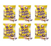 6 x Cad Mini Eggs Chocolate Eggs Bag 74g, Solid Milk Chocolate Eggs In A Crisp Sugar Shell Perfect For Sharing and Gifting For Kids and Adults for Easter Suitable for Vegetarians