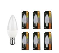 6 X Candle 4.5W Led Light Bulb Warm White Bc Dimmable 2700K 470 Lumen for Any Space | Energy Saving Lamps Bulb for Daily Use | Suitable for Ceiling Lights Chandeliers and Decorative Home Lighting