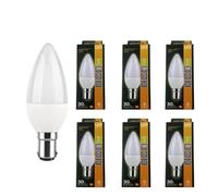 6 X Candle Led Light Bulb 3.8W Warm White Sbc 2700K 30W Equivalent B15 for Any Space | Energy Saving Lamps Bulb for Daily Use | Suitable for Ceiling Lights and Decorative Home Lighting