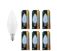 6 X Candle Led Light Bulb 4.4W SES Warm White Lamp E14 Quality Long Life for Any Space | Energy Saving Lamps Bulb for Daily Use | Suitable for Ceiling Lights and Decorative Home Lighting