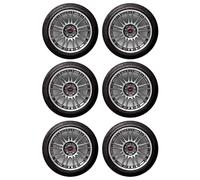 6 x Car Tyre Wheel Rim Edible Wafer or Icing Cupcake Toppers Fun Xmas Party Cake Decorations (Edible Wafer Card)