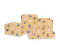 6 x Cat Paw Wrapping Paper Sheets, Adorable Cat Kitten Birthday Gift Wrap 50 x 70cm Gift Wrap Paper for Birthday Wedding Baby Shower Cat Theme Party Supplies