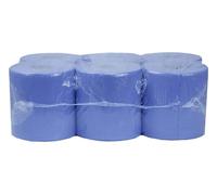 6 X Centre Feed Rolls Blue Tissue Paper Roll - Blue Centrefeed Rolls - Kitchen Roll - Kitchen Towel (2 Ply)