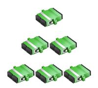 6 x CHB Fibre Optic Duplex SC/APC Adapters, SCAPC Flanged Female Connector Straight Through Coupler Server Data Centre Rack Patch Panel Single Mode Green