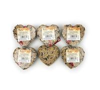6 x Chubby Seed Heart Hanger 140g Wild Bird Food