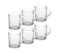 6 x Clear Glass Latte Cappuccino Tea Coffee Cups Mugs Hot 240ml