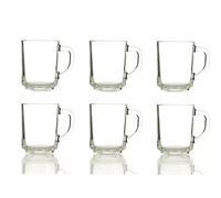 Coffee Mug Tempered Glass 6pc Set 260 ml Versailles Clear Cups Hot Beverage Mugs