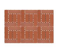 6 x Composite Interlocking Patio & Deck Tiles - All Weather Wood-Effect Garden Paving - Each Measure 29.5 x 29.5 x 2cm mysmartbuy Terracotta 6 Pack
