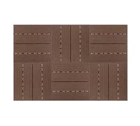 6 X Composite Interlocking Patio & Deck Tiles - All Weather Wood-Effect Garden Paving - Each Measure 29.5 X 29.5 X 2Cm, Brown