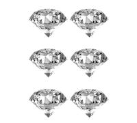 6 x Crystal Diamond Edible Wafer or Icing Cupcake Toppers Fun Xmas Party Cake Decorations (Edible Wafer Card)