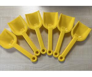 6 x DANTOY VERY STRONG YELLOW SAND SPADES 24cm play kids sandpit shovels 1120