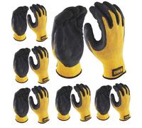 6 X Dewalt Dpg70L Eu Yellow Knit Back Latex Gloves - Large Dewgripper