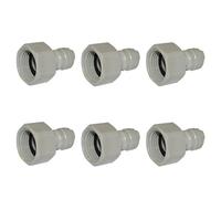6 x DMFit AFAB0407C 1/2" BSPF - 1/4" Push-fit Tap Connector comp. with John Guest Speedfit