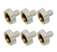 6 x DMFit AFAB0409F 3/4" BSP - 1/4" Push-fit Tube Connector Washer Machine, Fridge Fitting