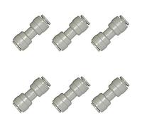 6 x DMFit AUC0404 1/4" to 1/4" Push-fit Straight Coupler/Union comp. with John Guest