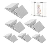 6 x Dog Fence Gate Supports - Triangular Wooden Gate Clips with Adhesive Base Reinforcement Accessories for Freestanding Dog Barriers, Pet Fence Stabilisers for Entrances and Hallways at Home