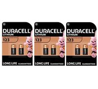 6 x Duracell 123 Lithium Batteries (3 Blister Packs of 2 Batteries) 6 Batteries