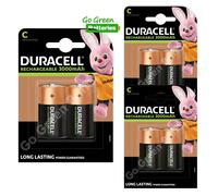 6 x Duracell C Size 3000 mAh Rechargeable Batteries NiMH LR14 HR14 DC1400 ACCU