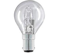 6 x Eco Halogen Golf Ball Light Bulbs 28W (=35W-40W) SBC B15 B15d Classic Mini Globes Clear Round Energy Saver, Small Bayonet Cap, Dimmable Lamps, 350 Lumen, Mains 240V
