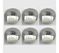 6 x Elise by Permin - Luxurious Cotton Cashmere Yarn (25 g/115 m) (31 Mist)