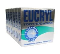 6 X Eucryl Smokers Tooth Powder Freshmint 50g by Eucryl