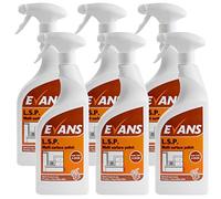 6 x Evans L.S.P. Perfumed Furniture Polish and Window Cleaner Spray Bottle 750ml