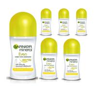 (6 x Even) 6 x 50ml Garnier Mineral Women Roll On Anti Perspirant Deodorant (6 Types)