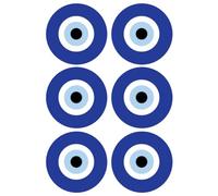 6 x Evil Eye Edible Wafer or Icing Cupcake Toppers Fun Xmas Party Cake Decorations (Edible Wafer Card)