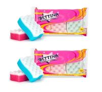 6 x Exfoliating Bath Sponge for Adults and Kids, 2 Packs of 3 Massage Sponges for Men and Women, Mixed Colours
