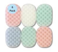 6 x Exfoliating Bath Sponge for Adults and Kids - Massage Sponges for Men and Women, Perfect for Body Scrubbing in The Shower