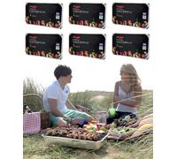 6 X FAMILY SIZE INSTANT DISPOSABLE BBQ- EACH PACK COOKS FOR TEN!
