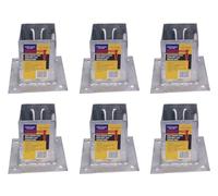 6 x Fence Post Holder 100mm posts Support Bolt Down Shoe Anchor Wedge Grip Galvanised for 100mm x 100mm posts (4") Eliza Tinsley Swiftpost, Pack of 6