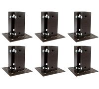 6 x Fence Post Holder 50mm posts Support Bolt Down Shoe Anchor Clamp Grip Brown for 50mm x 50mm posts (2") Eliza Tinsley Swiftpost, Pack of 6