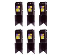 6 x Fence Post Holder 75mm posts Support Concrete In Shoe Anchor Clamp Grip Brown for 75mm x 75mm posts (3") Eliza Tinsley Swiftpost, Pack of 6
