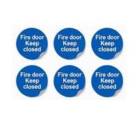 6 x Fire Door Keep Shut Signs - BS 5499 Compliant Safety Stickers, Permanent Self-Adhesive Vinyl Labels for Fire Safety, Fire Door Warning Signs