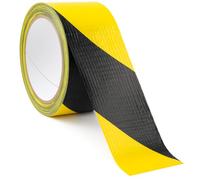 6 x Floor Marking Hazard Tape 50mm x 33m LDPE Black & Yellow Heavy Duty High Visibility Floor Marking Hazard Lane Tapes Cross Filament Weave Reinforced 2”