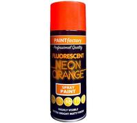 6 x Fluorescent Bright Neon Spray Paint Aerosol DIY Hi Vis Safety Graffiti Extra Bright Paint Assorted Colour Orange 400ml