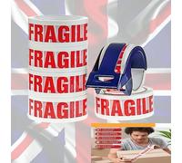 6 X Fragile Packaging Tape Rolls - 48mm X 66M For Secure Shipments